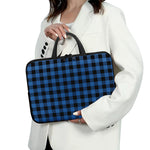 Blue And Black Buffalo Plaid Print Laptop Sleeve With Handle