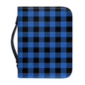 Blue And Black Buffalo Plaid Print Leather Bible Cover