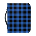 Blue And Black Buffalo Plaid Print Leather Bible Cover