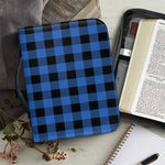 Blue And Black Buffalo Plaid Print Leather Bible Cover