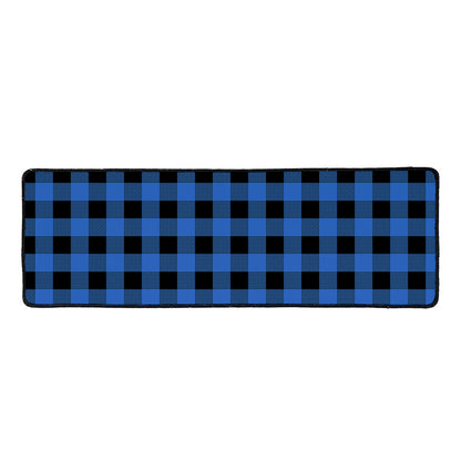 Blue And Black Buffalo Plaid Print Long Kitchen Mat