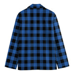Blue And Black Buffalo Plaid Print Men's Blazer