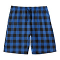 Blue And Black Buffalo Plaid Print Men's Swim Trunks