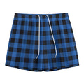 Blue And Black Buffalo Plaid Print Mesh Shorts