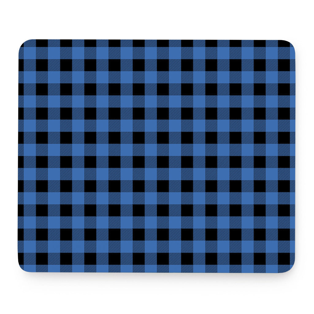 Blue And Black Buffalo Plaid Print Mouse Pad
