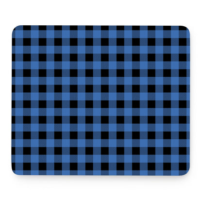 Blue And Black Buffalo Plaid Print Mouse Pad