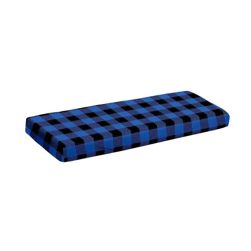 Blue And Black Buffalo Plaid Print Piano Keyboard Cover