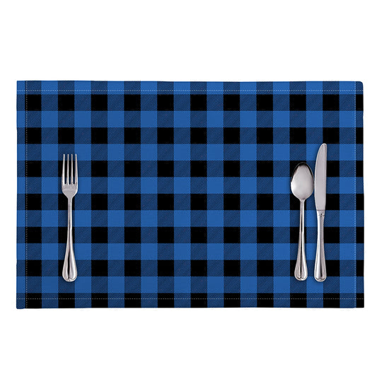 Blue And Black Buffalo Plaid Print Placemat