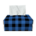 Blue And Black Buffalo Plaid Print Rectangle Tissue Box Cover