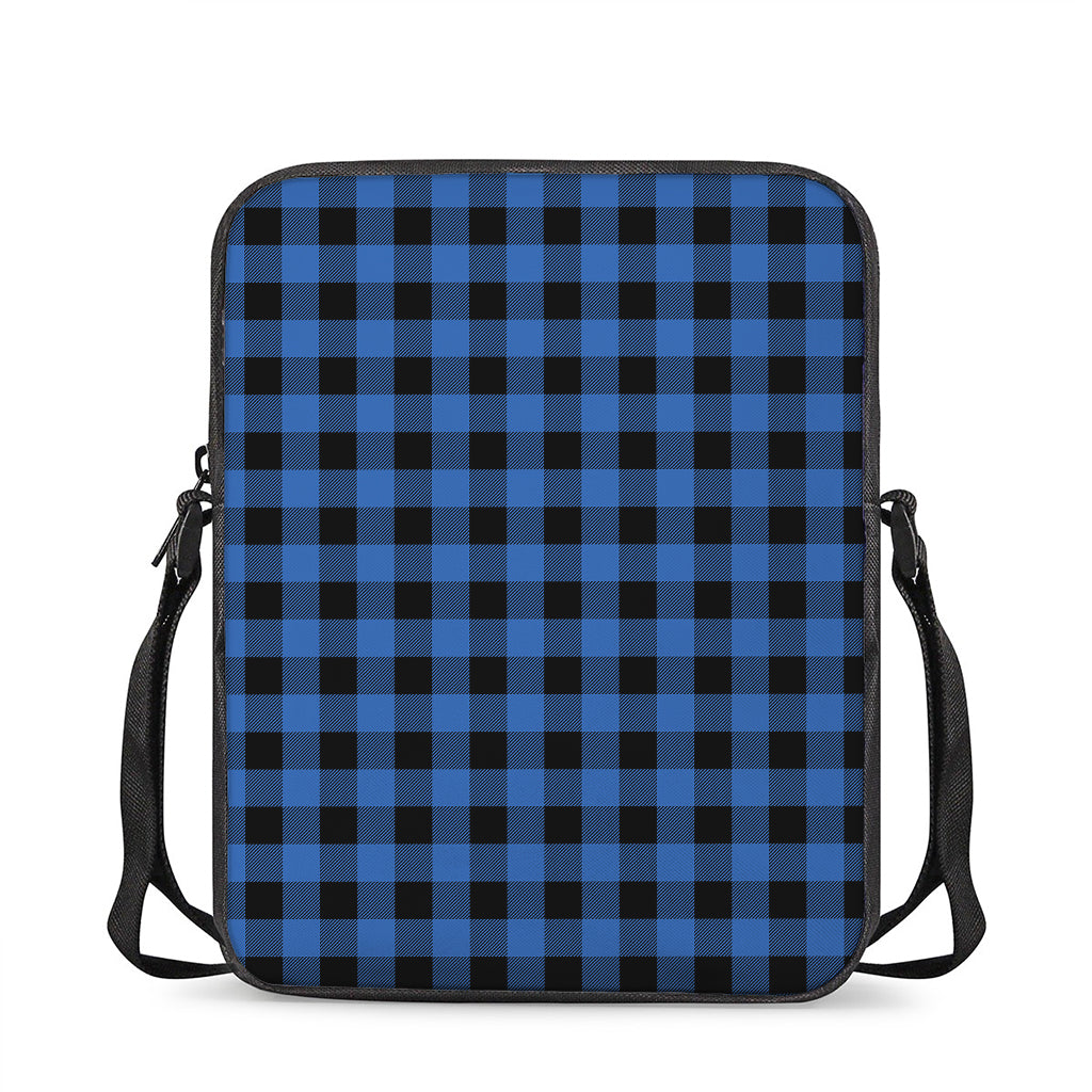 Blue And Black Buffalo Plaid Print Rectangular Crossbody Bag