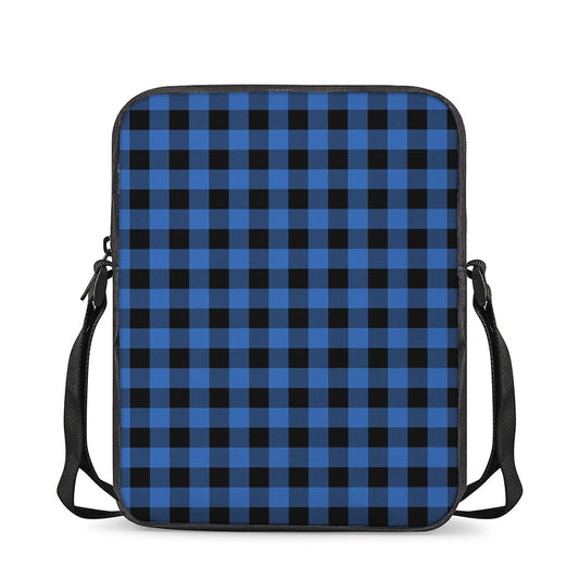 Blue And Black Buffalo Plaid Print Rectangular Crossbody Bag