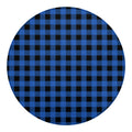 Blue And Black Buffalo Plaid Print Round Blanket