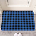 Blue And Black Buffalo Plaid Print Rubber Doormat