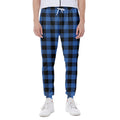 Blue And Black Buffalo Plaid Print Joggers
