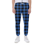 Blue And Black Buffalo Plaid Print Scuba Joggers