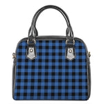Blue And Black Buffalo Plaid Print Shoulder Handbag