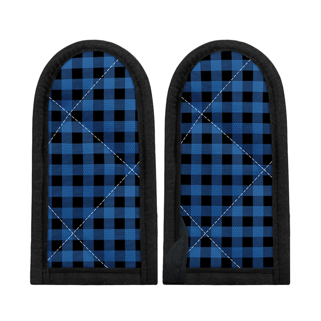 Blue And Black Buffalo Plaid Print Skillet Handle Cover