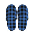 Blue And Black Buffalo Plaid Print Slippers