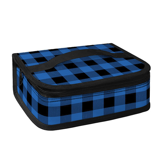 Blue And Black Buffalo Plaid Print Small Lunch Bag