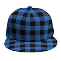 Blue And Black Buffalo Plaid Print Snapback Cap