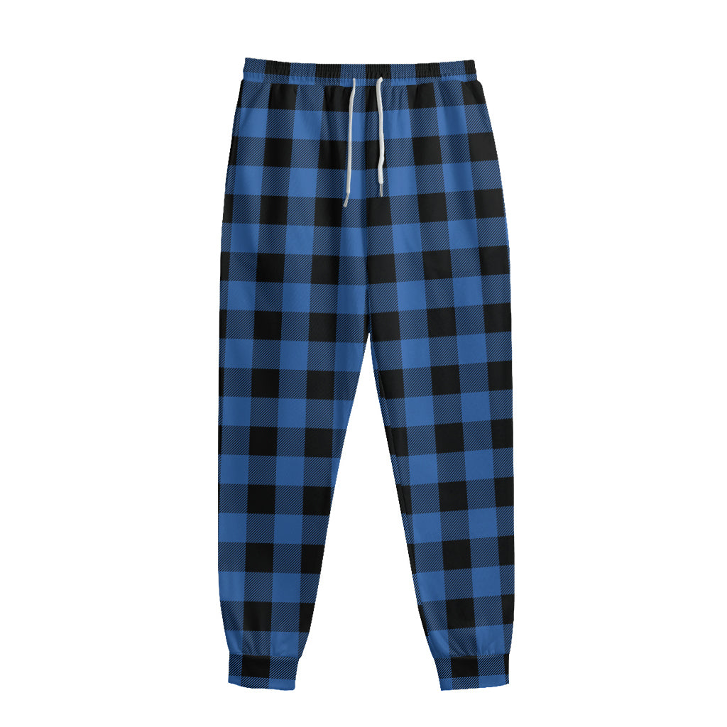 Blue And Black Buffalo Plaid Print Sweatpants
