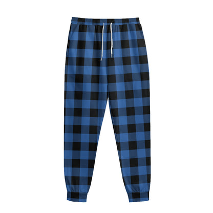 Blue And Black Buffalo Plaid Print Sweatpants