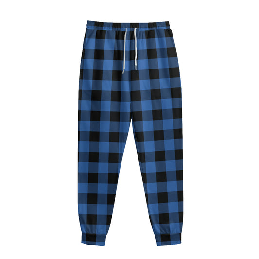 Blue And Black Buffalo Plaid Print Sweatpants