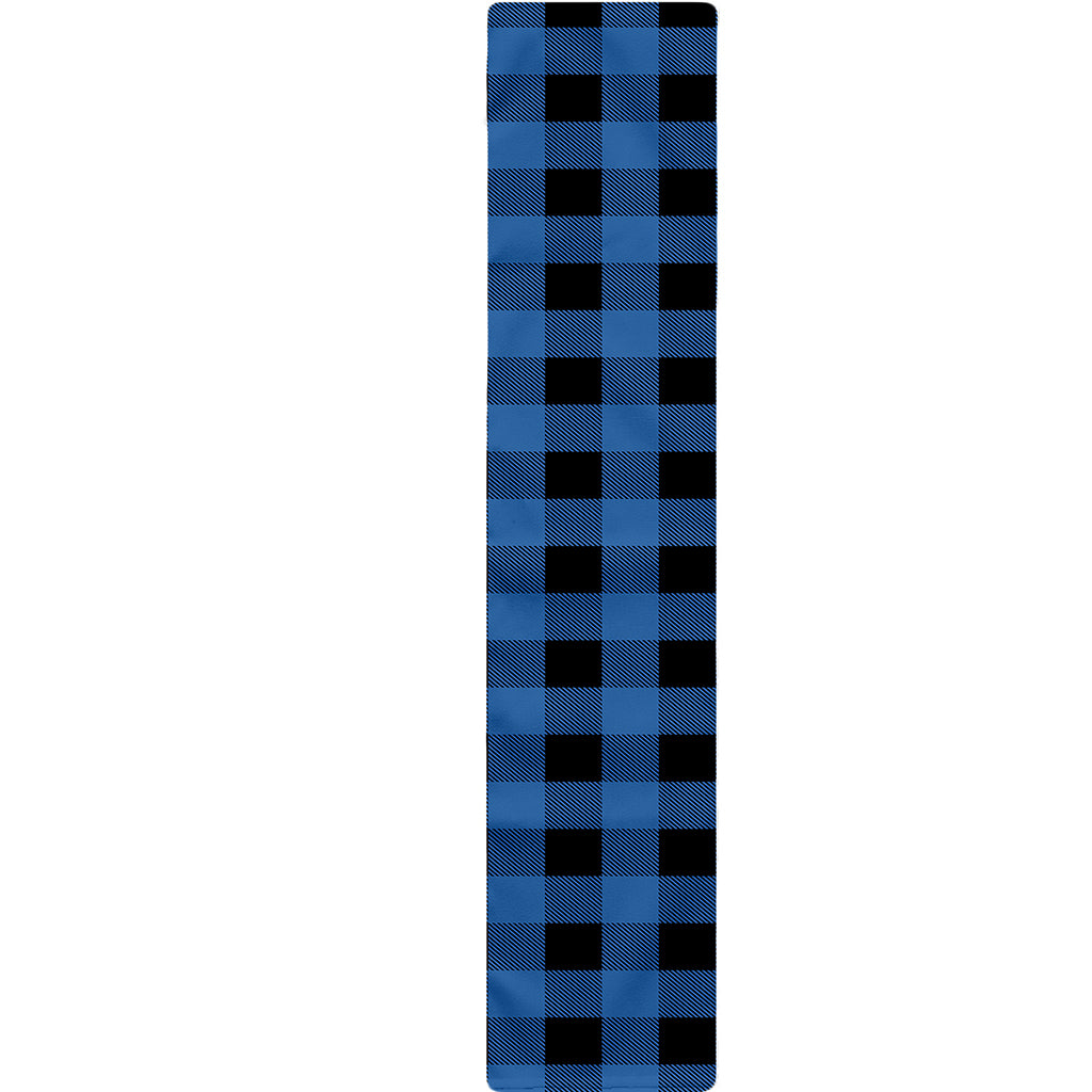 Blue And Black Buffalo Plaid Print Table Runner