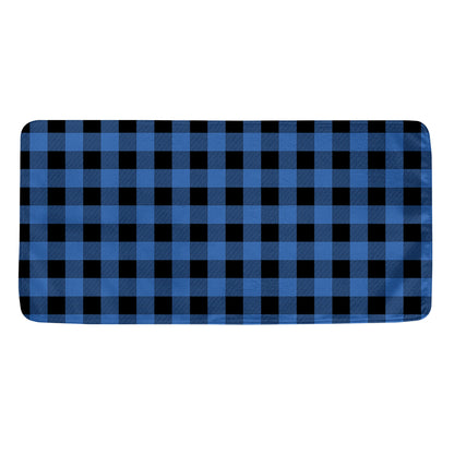 Blue And Black Buffalo Plaid Print Towel
