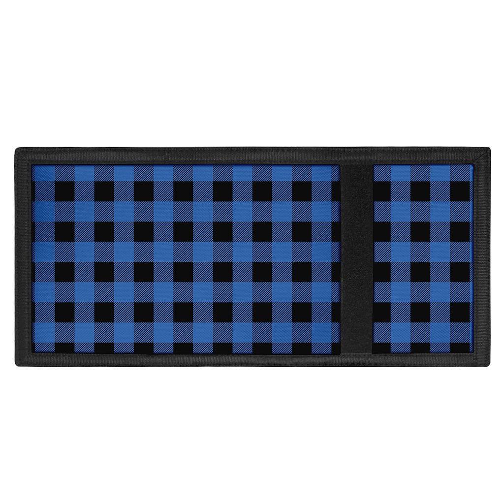 Blue And Black Buffalo Plaid Print Trifold Wallet
