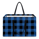 Blue And Black Buffalo Plaid Print Utility Tote Bag