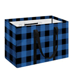 Blue And Black Buffalo Plaid Print Utility Tote Bag