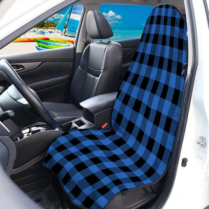 Blue And Black Buffalo Plaid Print Waterproof Car Seat Cover