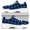 Blue And Black Buffalo Plaid Print White Chunky Shoes