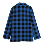Blue And Black Buffalo Plaid Print Women's Blazer