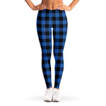 Blue And Black Buffalo Plaid Print Women's Leggings