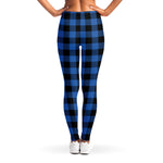 Blue And Black Buffalo Plaid Print Women's Leggings