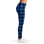 Blue And Black Buffalo Plaid Print Women's Leggings