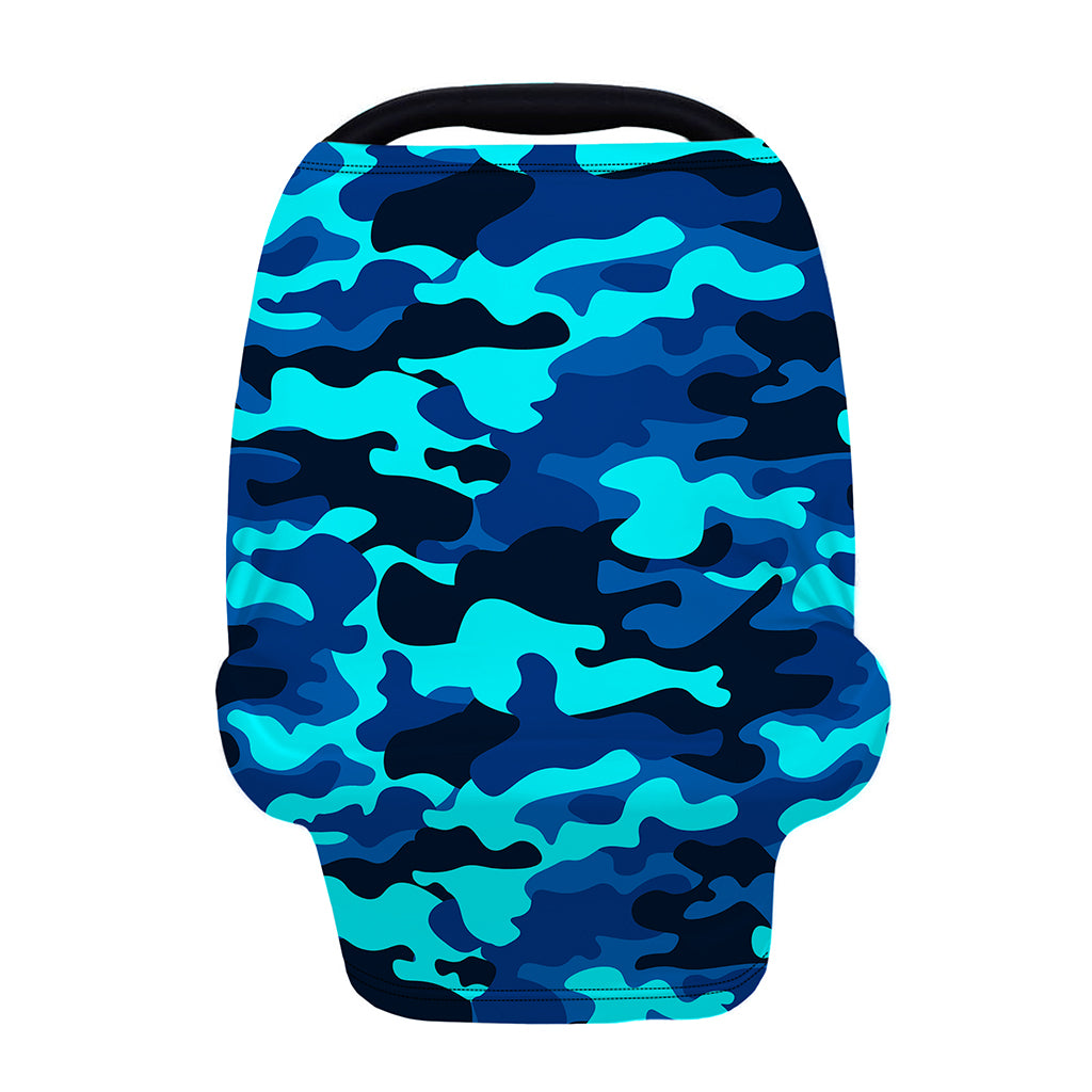Blue And Black Camouflage Print Baby Seat Cover