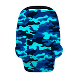 Blue And Black Camouflage Print Baby Seat Cover