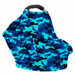 Blue And Black Camouflage Print Baby Seat Cover