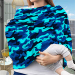 Blue And Black Camouflage Print Baby Seat Cover