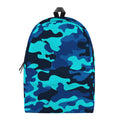 Blue And Black Camouflage Print School Backpack