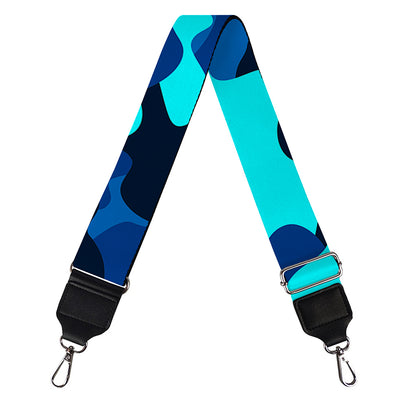 Blue And Black Camouflage Print Bag Strap