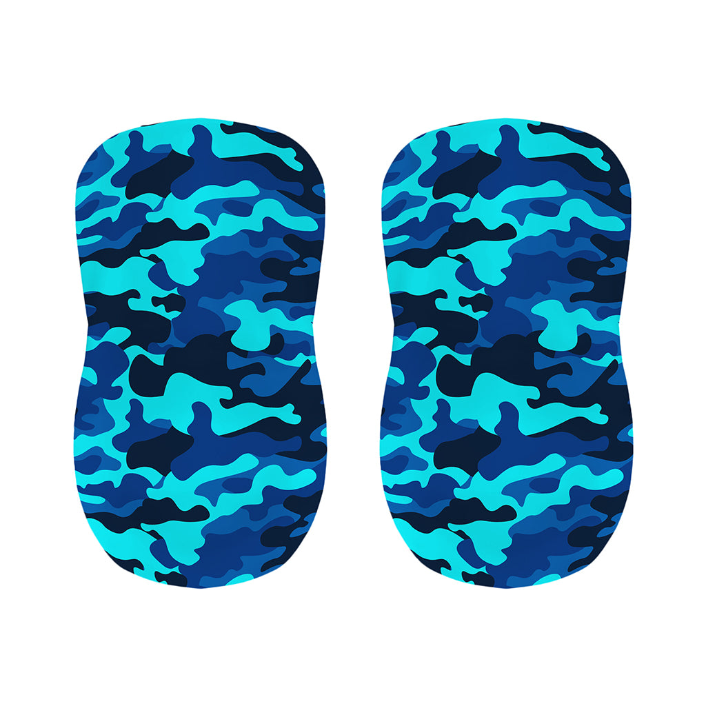 Blue And Black Camouflage Print Bar Stool Covers