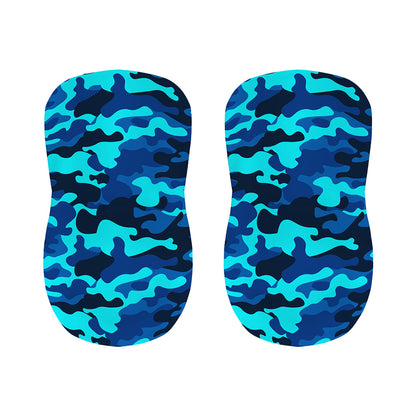 Blue And Black Camouflage Print Bar Stool Covers