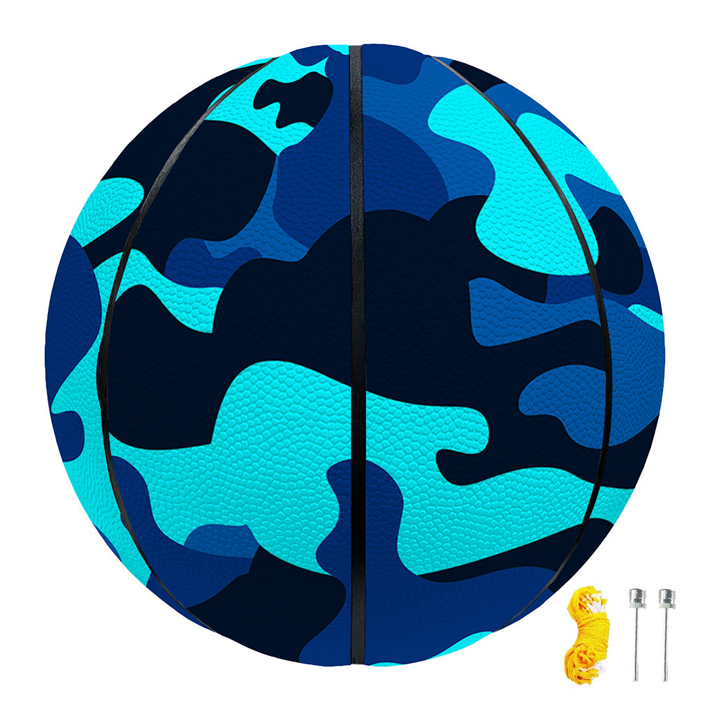 Blue And Black Camouflage Print Basketball