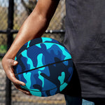 Blue And Black Camouflage Print Basketball