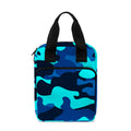 Blue And Black Camouflage Print Bible Tote Bag