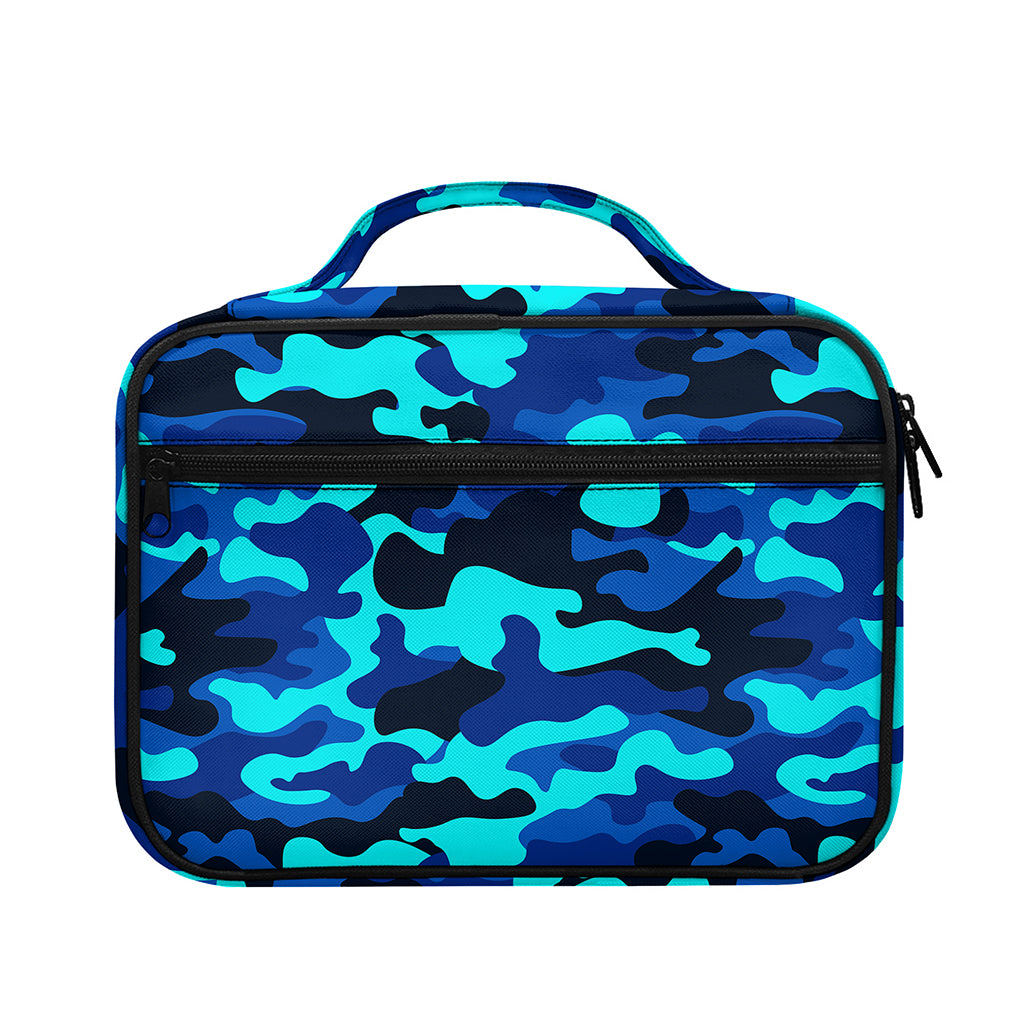 Blue And Black Camouflage Print Briefcase Bible Bag